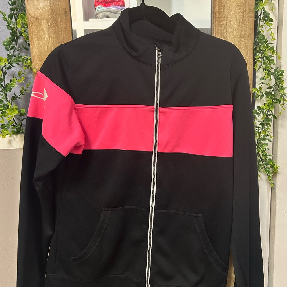 Black and Pink Zip-Up Jacket